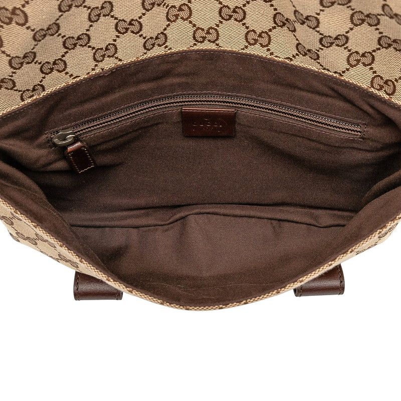 Gucci GG Canvas Body Bag Waist Bag 145851 Beige Brown Canvas Leather Ladies