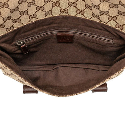 Gucci GG Canvas Body Bag Waist Bag 145851 Beige Brown Canvas Leather Ladies
