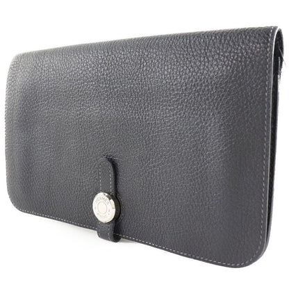 Hermes Dogon GM Togo Navy Blue □C Unisex Long Wallet