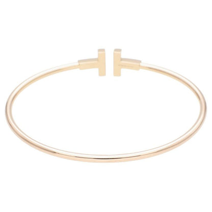 Tiffany & Co T-wire L 18K Yellow Gold Diamond Bangle Men's