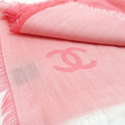 Chanel Shawl Cashmere X Silk 120 X 200cm (78.74in) Pink Chanel Logo Coco Mark