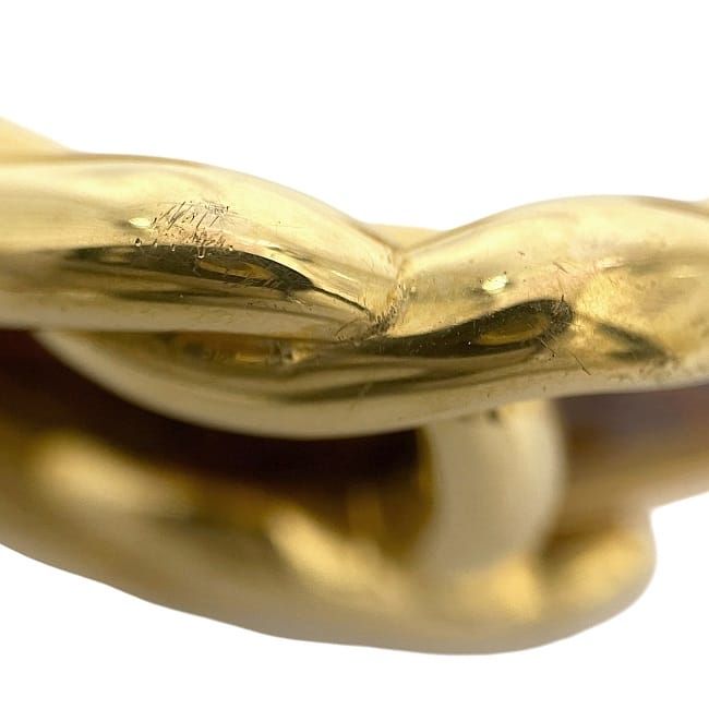 Hermes Bangle Gold Brown Excellent Condition GP Croc Used Hermes