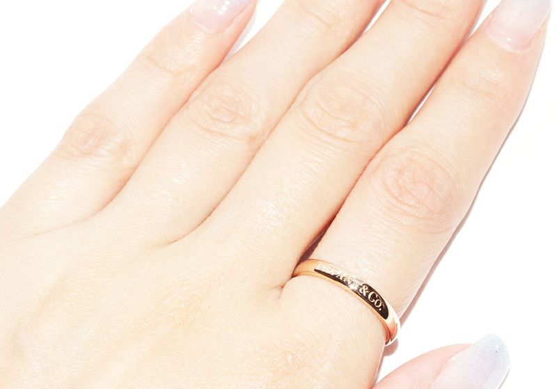 Tiffany & Co Ring 18K Pink Gold T&CO Band Ring Width 3mm (012in)