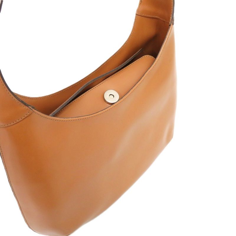 Celine Shape Push Leather Camel Shoulder Bag Brown 0441 Celine Women