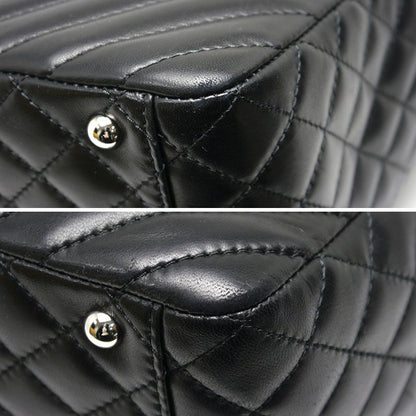 Chanel V Stitch Chain Tote Silver Hardware Tote Bag A4 Size