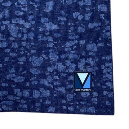 Louis Vuitton M75571 Scarf Stole Wool Navy Blue Louis Vuitton Genuine Quality