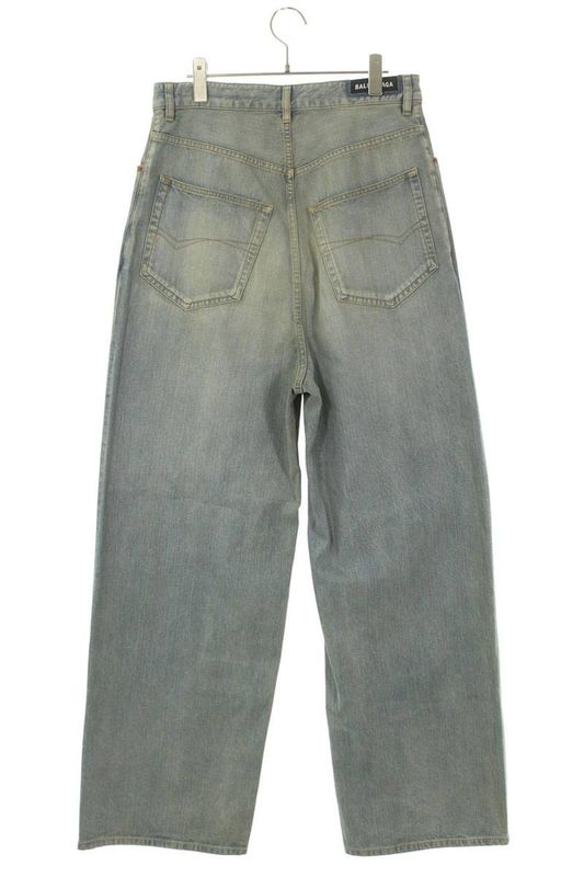 Balenciaga 23AW 745213 Tpw53 Washed Baggy Denim Pants Men's XS