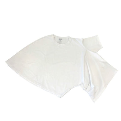 Loewe Cropped Draped T-Shirt Asymmetrical Deformed Cut and Sewn L White Women's