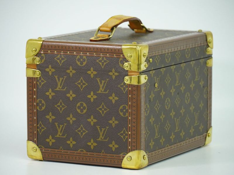 Authentic Louis Vuitton LV Bois Flacon Monogram Makeup Box Vanity Case Brown