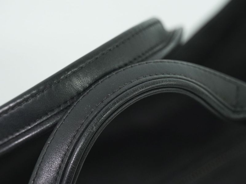 Authentic Hermes Acapulco MM Tote Handbag Canvas Black Acapulco Bag Pre-owned