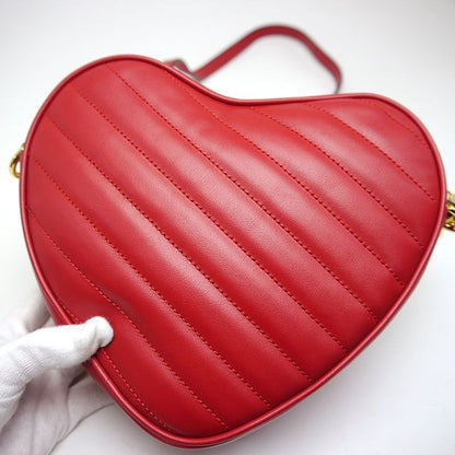 Gucci Interlocking G Shoulder Bag 751628 Heart Red