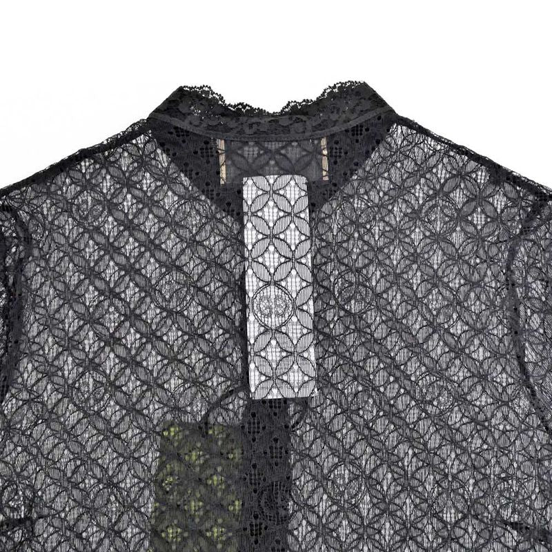 Gucci See Through Shirt With Inner Size 38 Black 717104 Long Sleeve