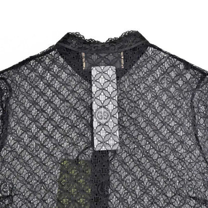 Gucci See Through Shirt With Inner Size 38 Black 717104 Long Sleeve
