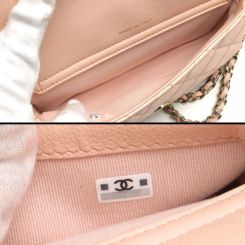 Chanel Chain Shoulder Ap2096 Chain Wallet In Caviar Skin