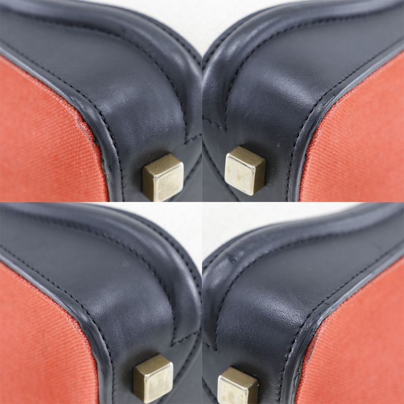 Celine Luggage Micro Shopper Tricolor 167792 Calf And Canvas Black Ladies