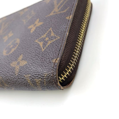 Louis Vuitton Zippy Wallet Monogram PVC Brown Round Zipper Long Wallet Gold