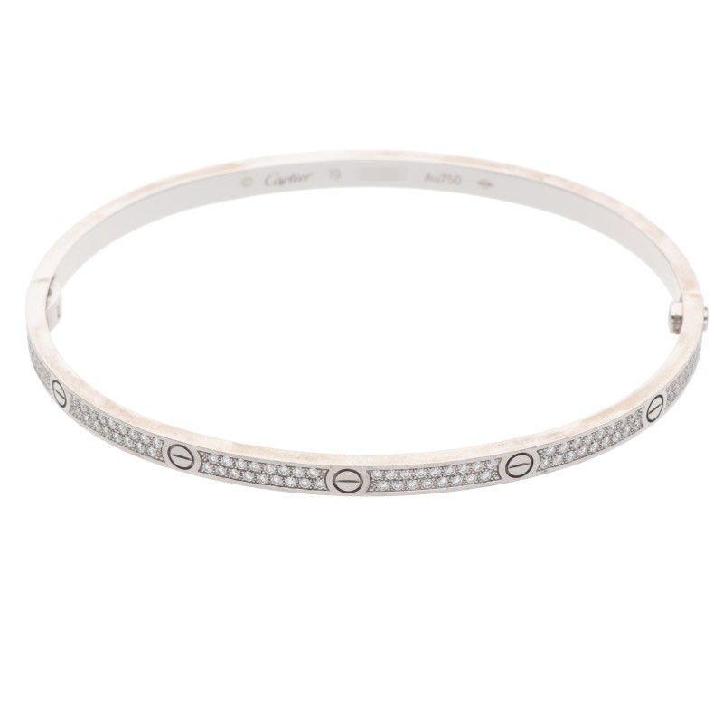 Cartier LOVE Bracelet PAVE Diamonds 18kwg PAVE Diamond Bracelet Men's 19