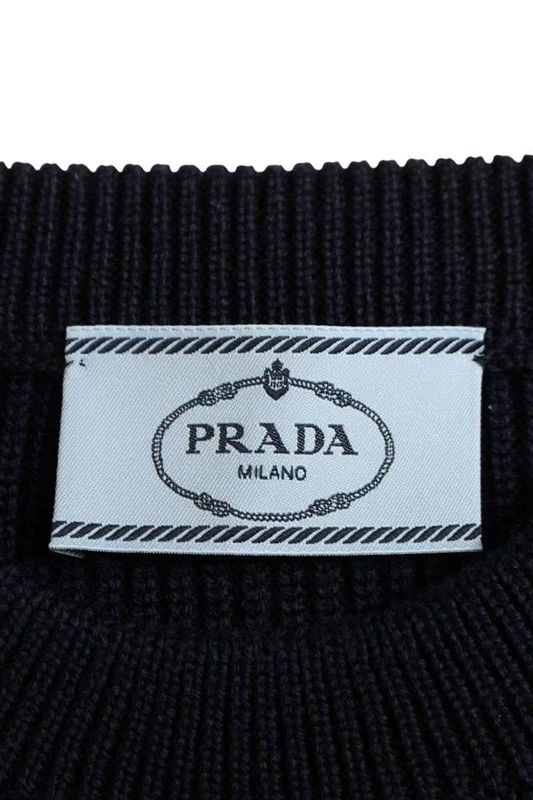 Prada 22AW 23890 Re-nylon Triangle Logo Plate Knit Switch Dress Women 38