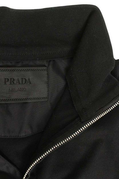 Prada Ujn917 S000 1YR4 Triangle Logo Plate Zip T-shirt Men's M