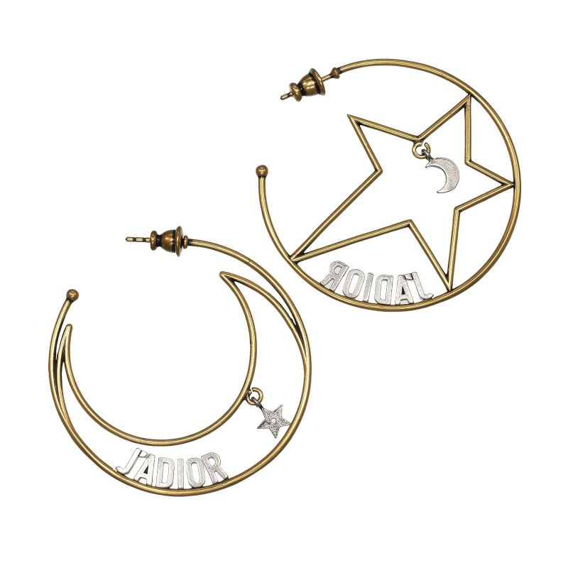 Dior Moon & Star J'adior Hoop Gold Plated Ladies 7.5g Earrings