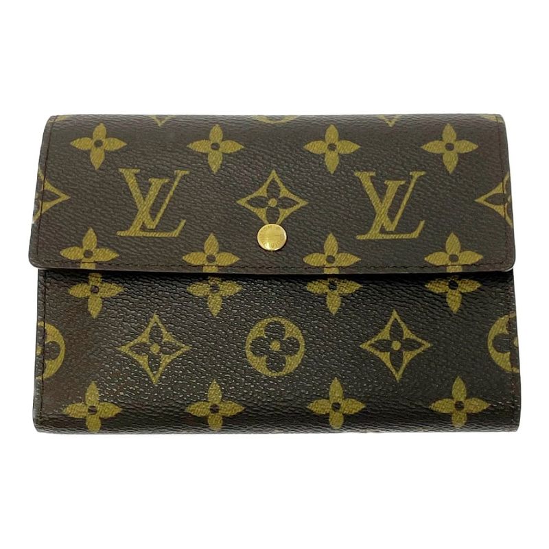 Louis Vuitton M61202 Monogram PVC Porte-Tresor Etui Papier Brown 304014 Trifold