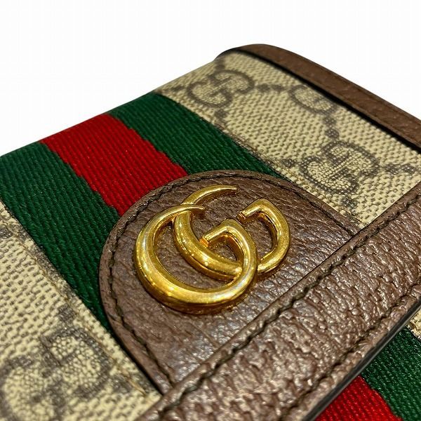 Gucci Ophidia 598662 Sherry Line GG Supreme Bifold Wallet For Women