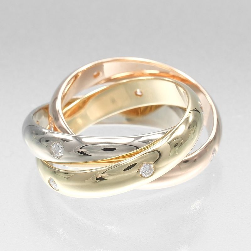 Cartier Trinity 3.5mm (0.14in) Band 18K Gold (YG X PG X WG) X 15P Diamonds #7