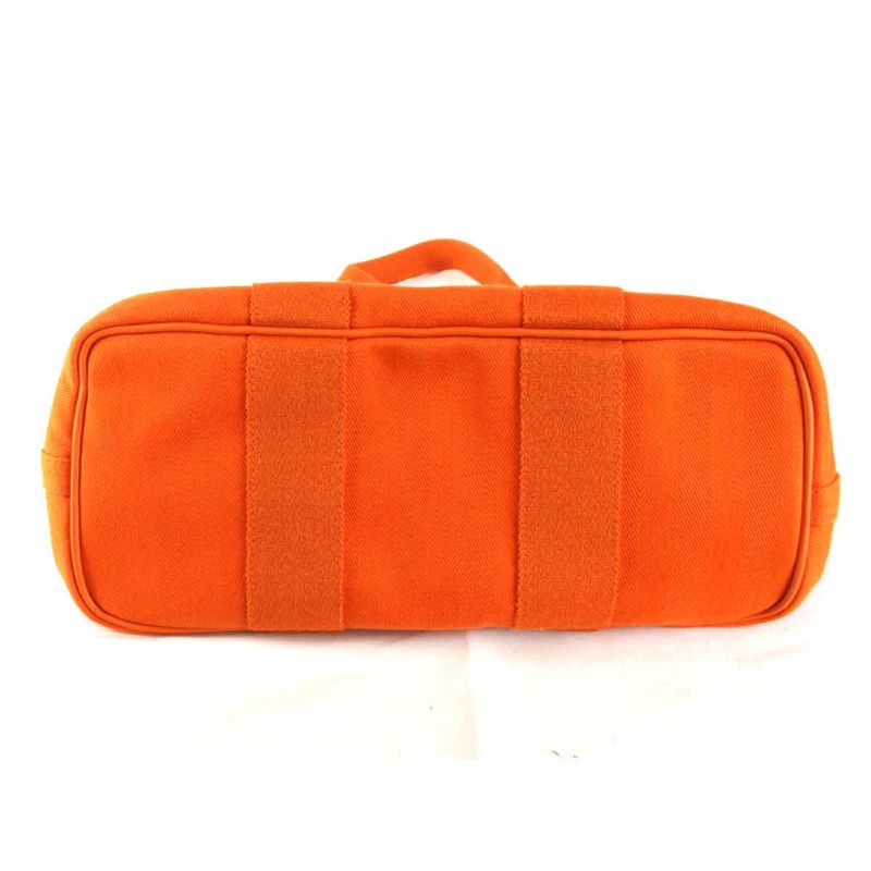 Hermes Valparaiso PM □P Engraved Handbag Leather / Canvas Orange