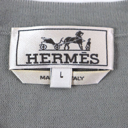 Hermes 23SS Cotton Cashmere H Motif Crew Neck Short Sleeves Short Sleeves Knit