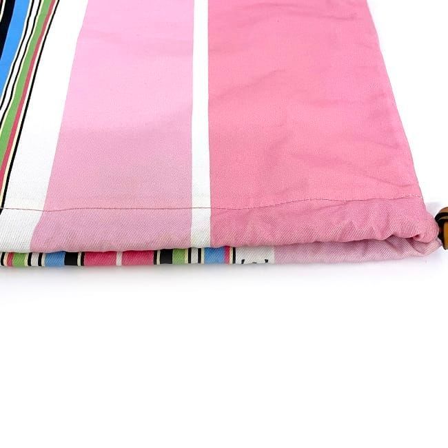 Loewe Drawstring Bag Ec22948 Pink Stripe Excellent Condition Large