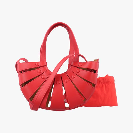 Bottega Veneta The Shell Red Leather IC Chip