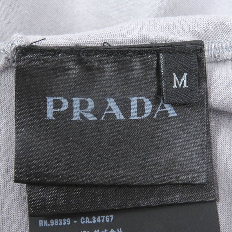 Prada 22SS Ujn822 100% Cotton Back Print Short Sleeve Cut And Sewn Short Sleeve