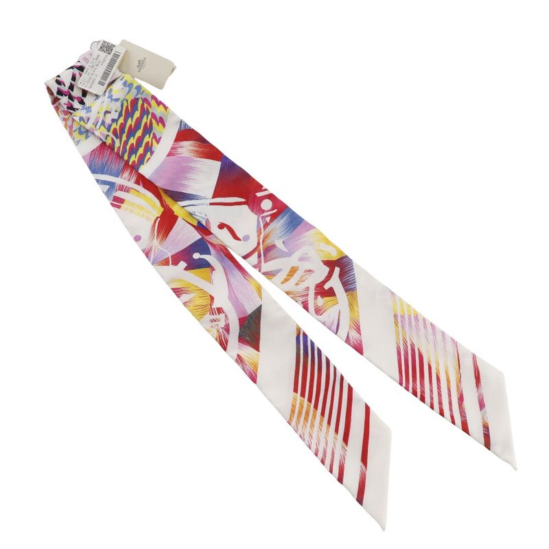 Hermes Twilly Kyoto Marble Silk White Rose Women's Scarf