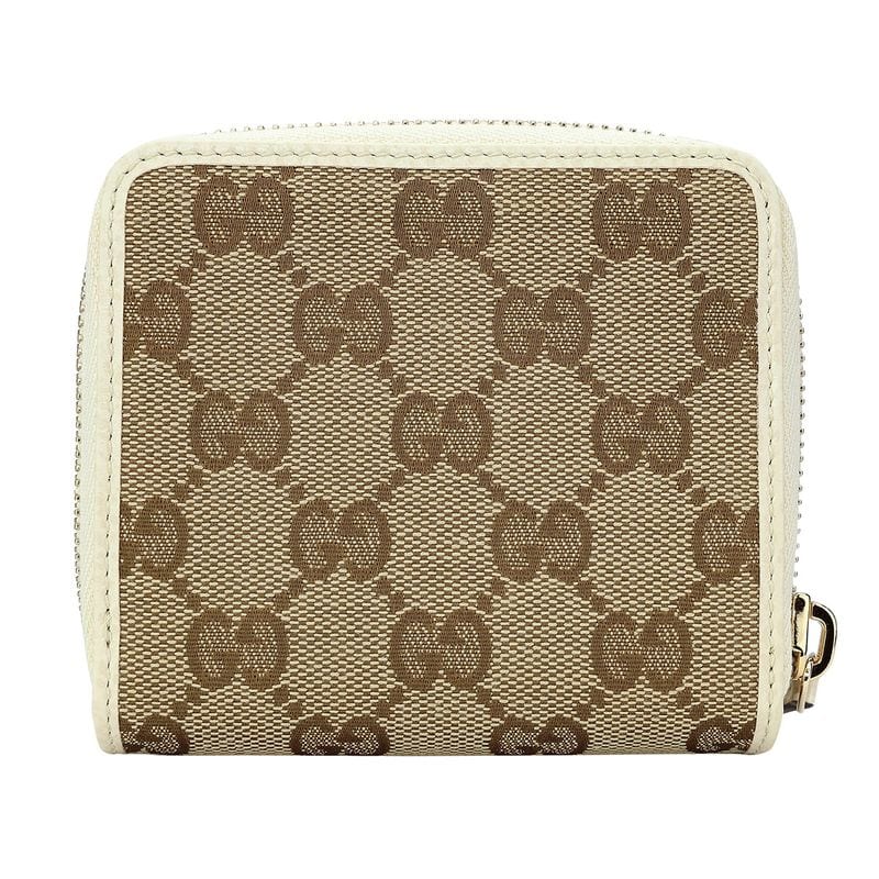 Gucci Bifold Wallet In GG Canvas Beige/white