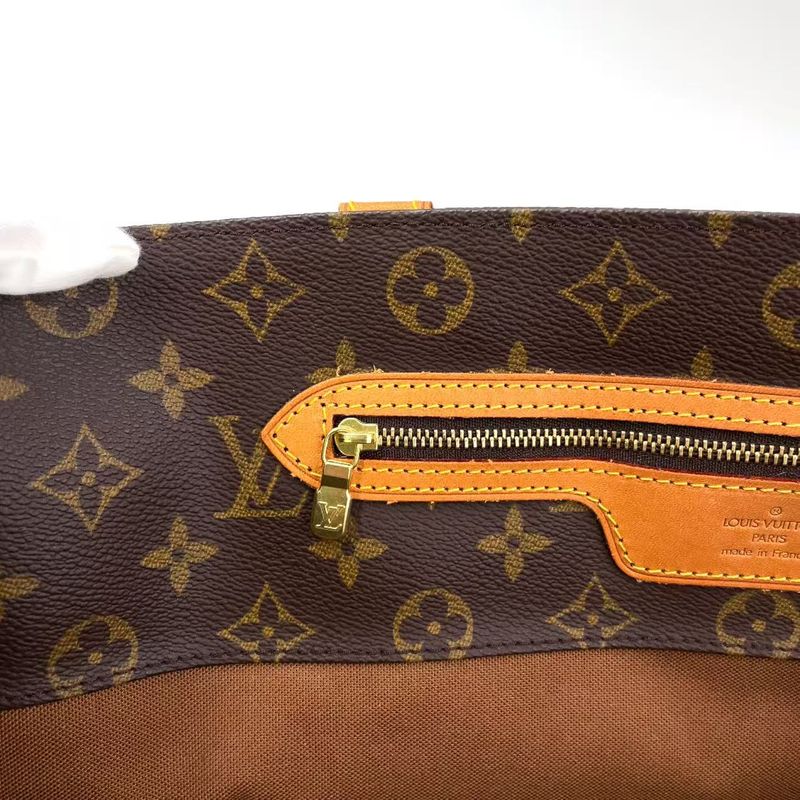 Louis Vuitton Sac Shopping Monogram Leather X PVC Brown Tote Bag Gold M51108