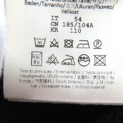 Fendi Fzz469 100% Cashmere Front Logo Crew Neck Long Sleeves Knit Sweater Black