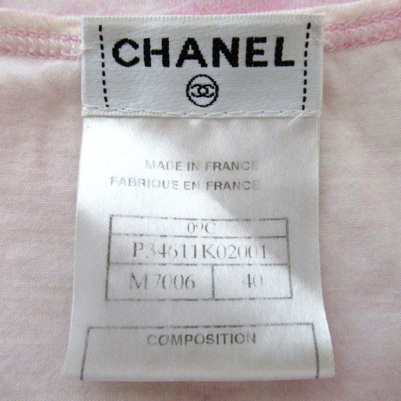 Chanel 09c Coco Mark Print Short Sleeve T-Shirt Cut and Sewn P34611 Size 40