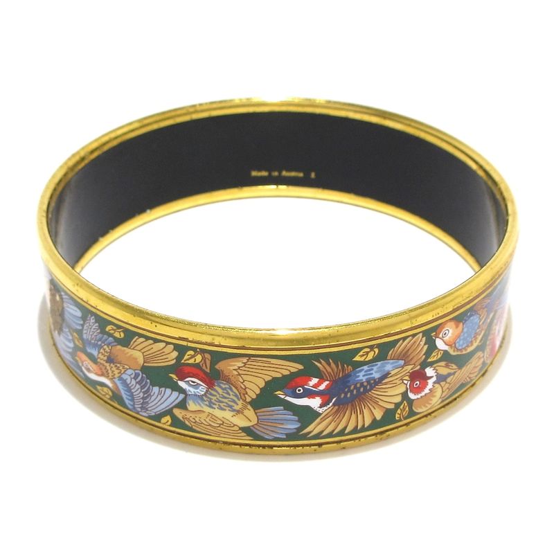 Hermes Bangle Emile Green×gold×multi