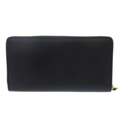 Gucci Round Zipper GG Marmont 456117 Leather Black Long Wallet Black 1001 Gucci