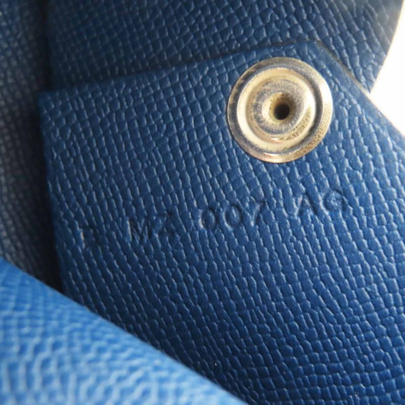 Hermes Calvi Deep Blue Silver Hardware Vaume D'adam Card Case Engraved B With