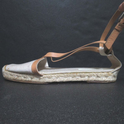 Good Hermes Ankle Strap Espadrille Flat Sandals Size 35 Equivalent to 22cm