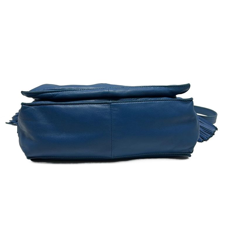 Loewe Shoulder Bag Flamenco Blue Leather