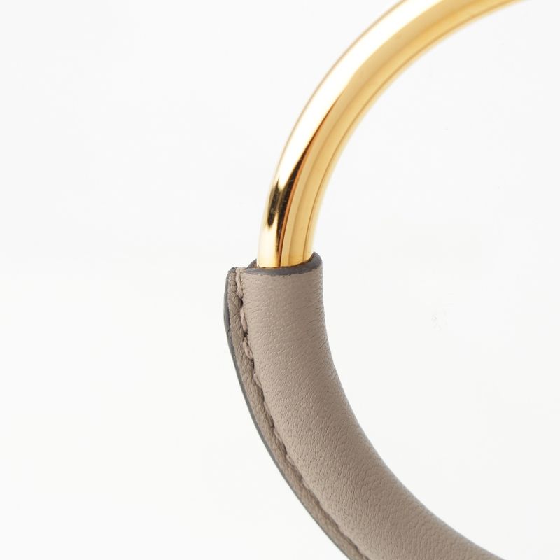 Hermes Loop Grand Vorsoft Leather Aluminum Gold Necklace Glazed Gold