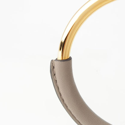 Hermes Loop Grand Vorsoft Leather Aluminum Gold Necklace Glazed Gold