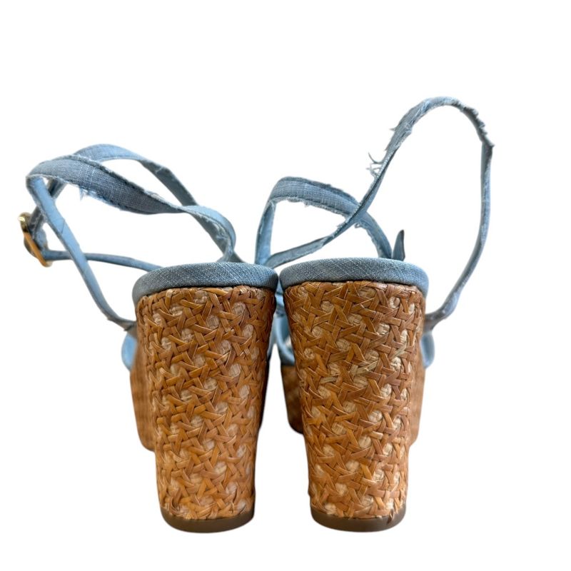 Chanel Coco Mark Open Toe Ankle Strap Wedge Sole Sandals 34 1/2 21.5cm (8.46in)