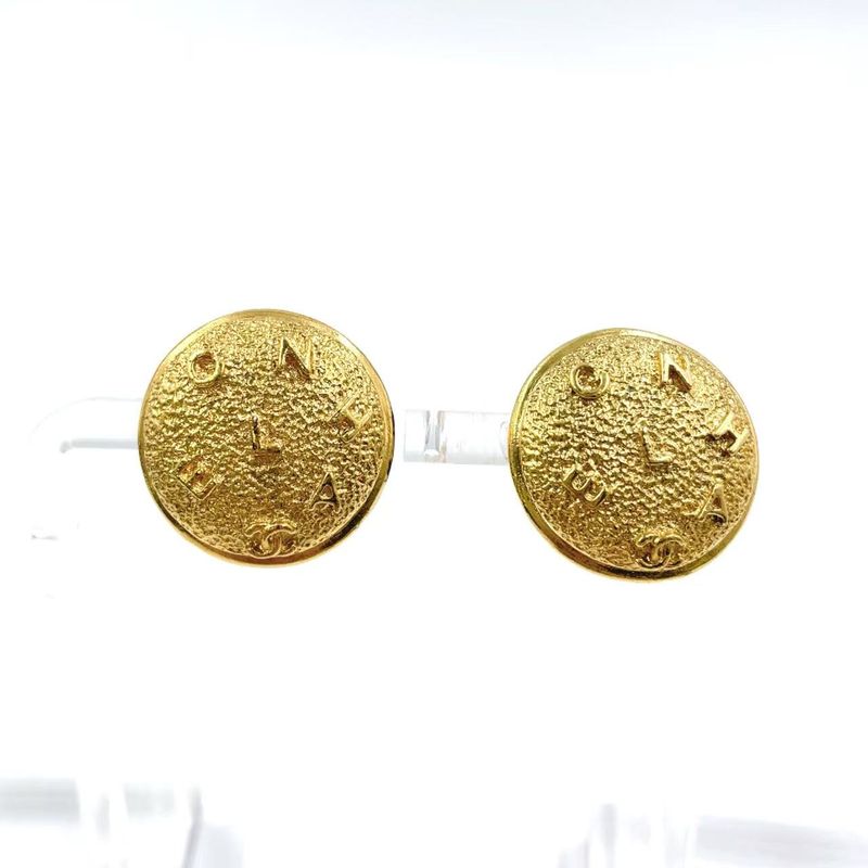Chanel Alphabet Logo GP Gold Earrings