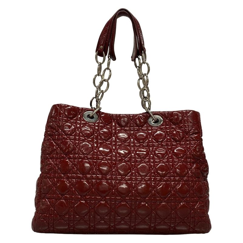 Dior/christian Dior Tote Bag Canage Stitch Red Leather