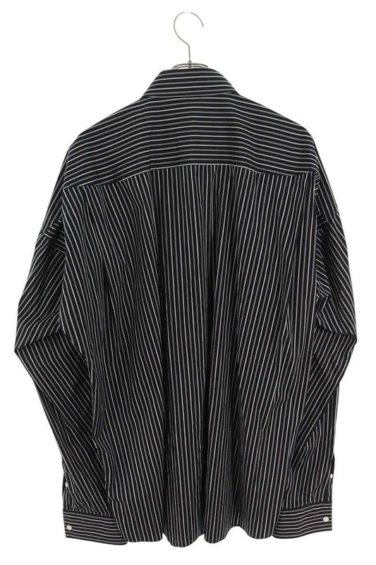 Balenciaga 642133 Tjm19 Oversized Striped Cotton Long Sleeve Shirt Men's 37
