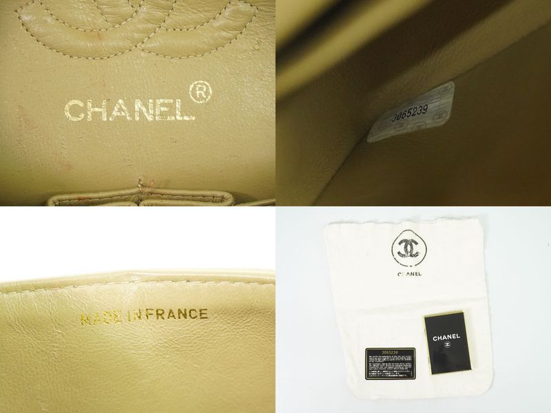 Authentic Chanel Coco Mark Matelasse Double Flap Chain Shoulder Bag Lambskin