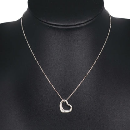 Tiffany & Co Open Heart Elsa Peretti 925 Silver Ladies 2.2g Necklace
